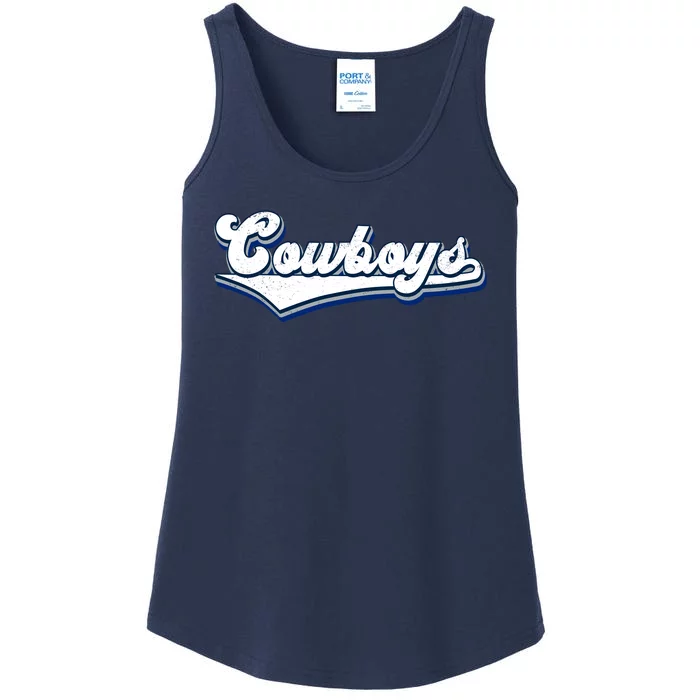 Vintages Cowboys Football Logo Ladies Essential Tank