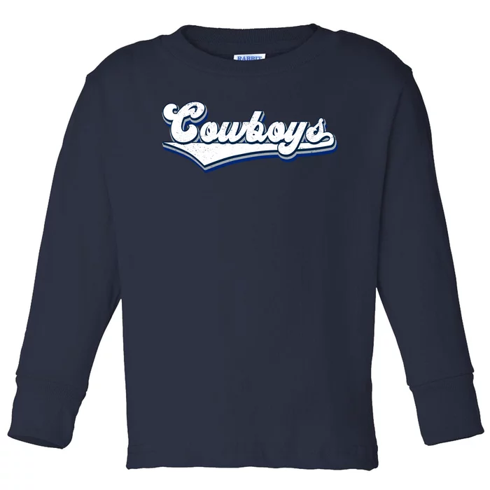 Vintages Cowboys Football Logo Toddler Long Sleeve Shirt