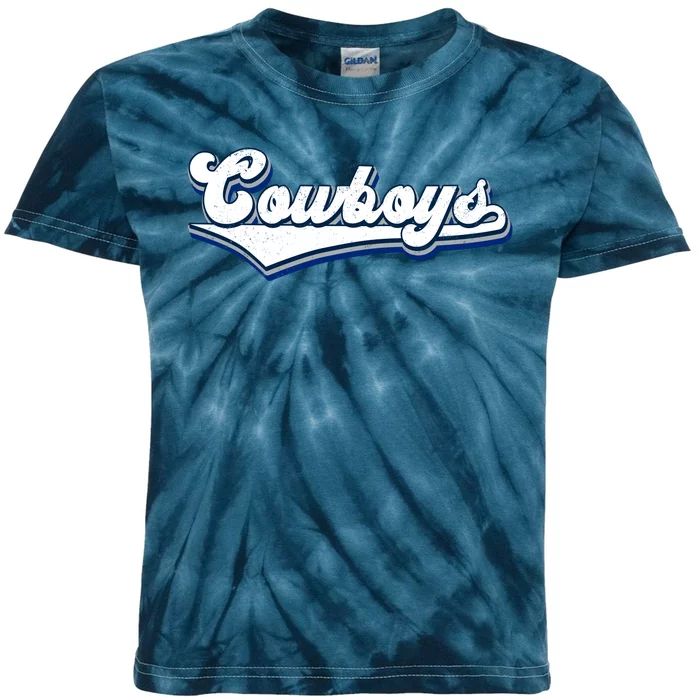 Vintages Cowboys Football Logo Kids Tie-Dye T-Shirt