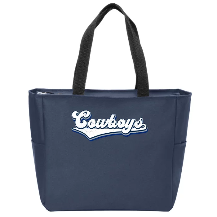 Vintages Cowboys Football Logo Zip Tote Bag