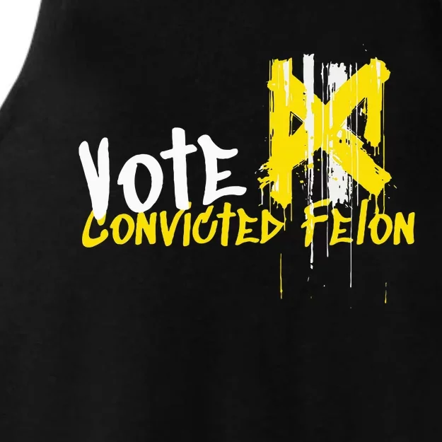 Vote Convicted Felon Usa 2024 Election Graffiti Ladies Tri-Blend Wicking Tank