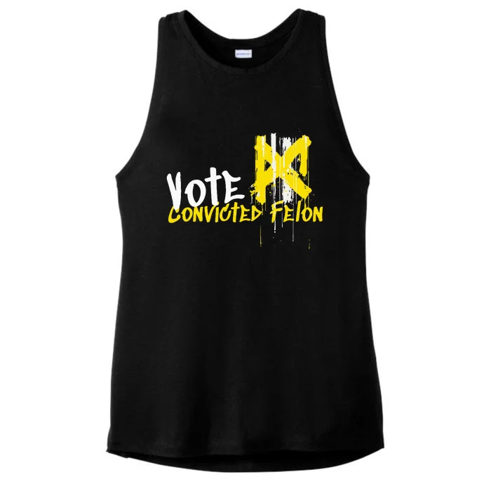 Vote Convicted Felon Usa 2024 Election Graffiti Ladies Tri-Blend Wicking Tank