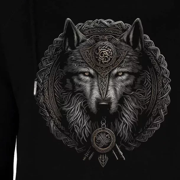 Viking Celtic Fenrir Wolf Women Womens Funnel Neck Pullover Hood