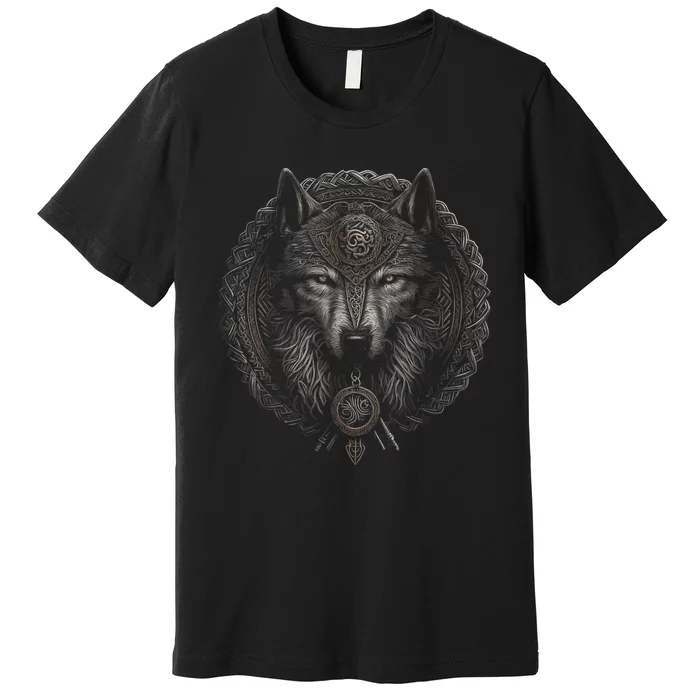 Viking Celtic Fenrir Wolf Women Premium T-Shirt