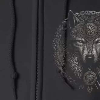 Viking Celtic Fenrir Wolf Women Full Zip Hoodie