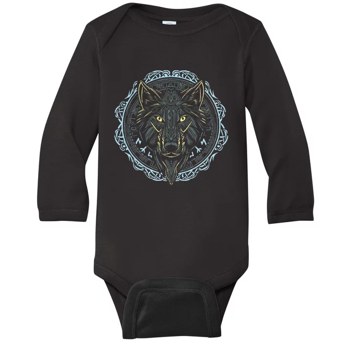 Viking Celtic Fenrir Wolf Of Odin Norse Myths Nordic Gifts Baby Long Sleeve Bodysuit