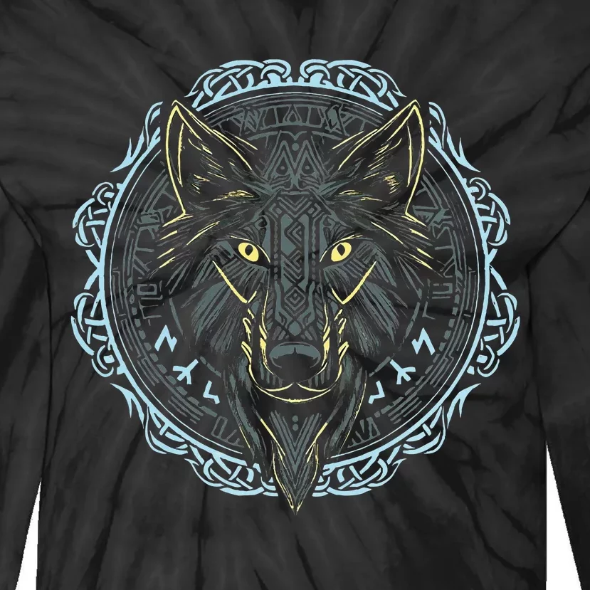 Viking Celtic Fenrir Wolf Of Odin Norse Myths Nordic Gifts Tie-Dye Long Sleeve Shirt