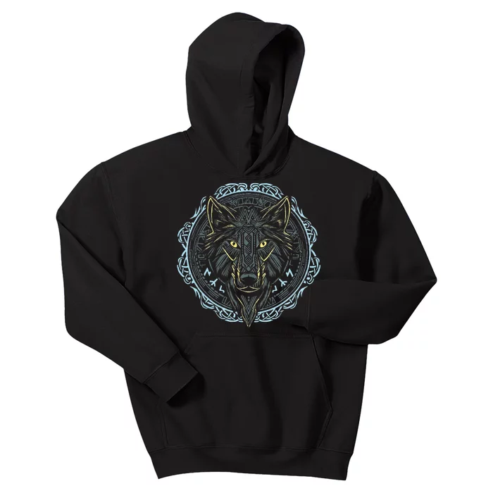 Viking Celtic Fenrir Wolf Of Odin Norse Myths Nordic Gifts Kids Hoodie