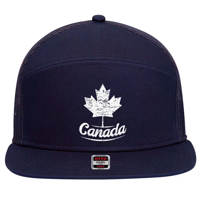 Vintage Canada Flag Canadian Flag Maple Leaf 7 Panel Mesh Trucker Snapback Hat