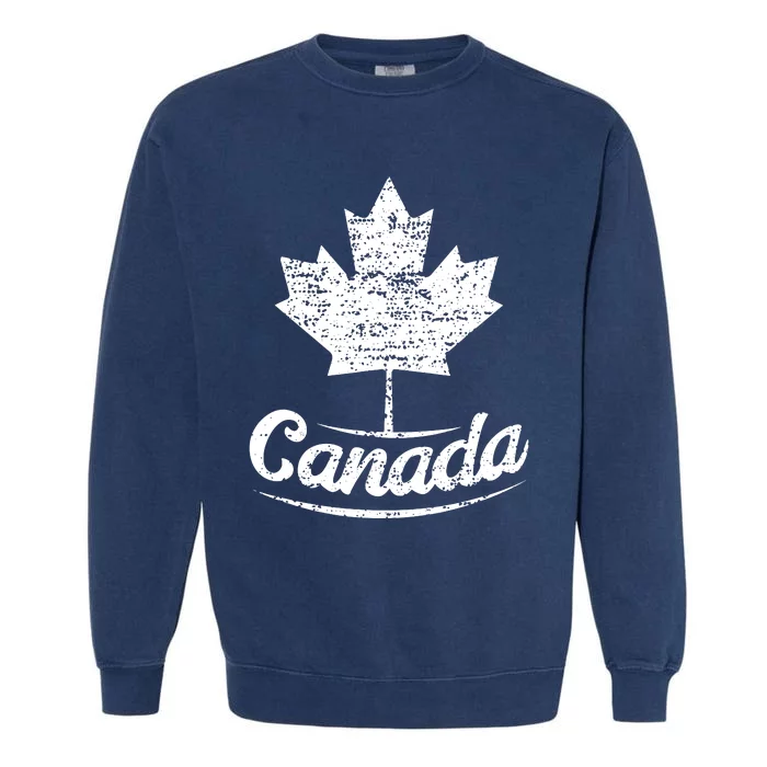 Vintage Canada Flag Canadian Flag Maple Leaf Garment-Dyed Sweatshirt