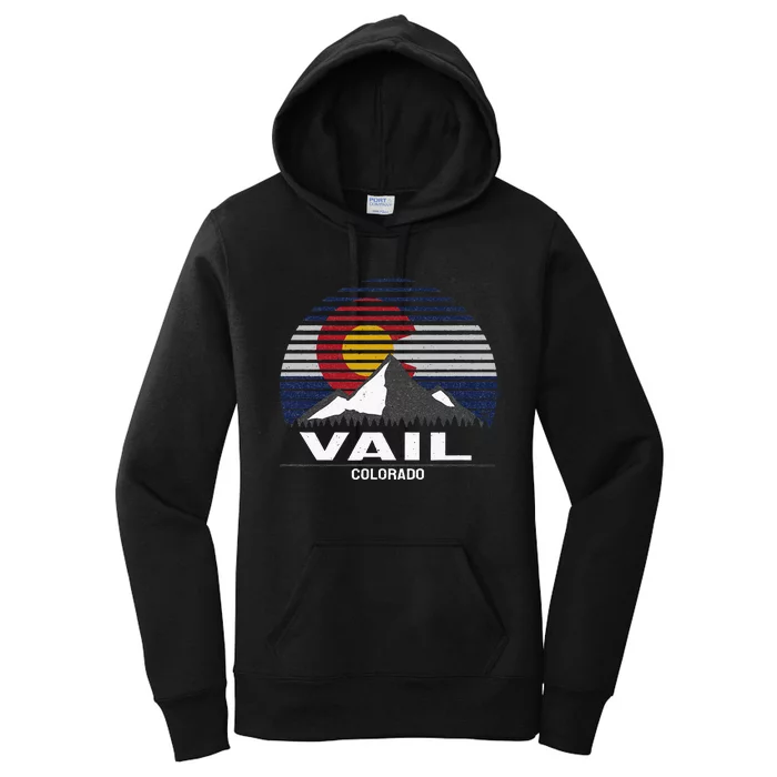 Vail Colorado Flag Mountain Women's Pullover Hoodie