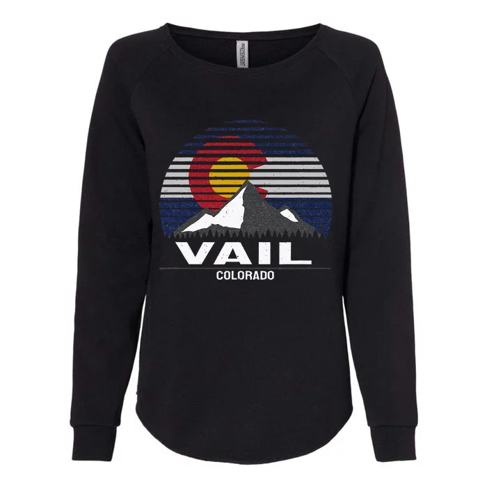 Vail Colorado Flag Mountain Womens California Wash Sweatshirt