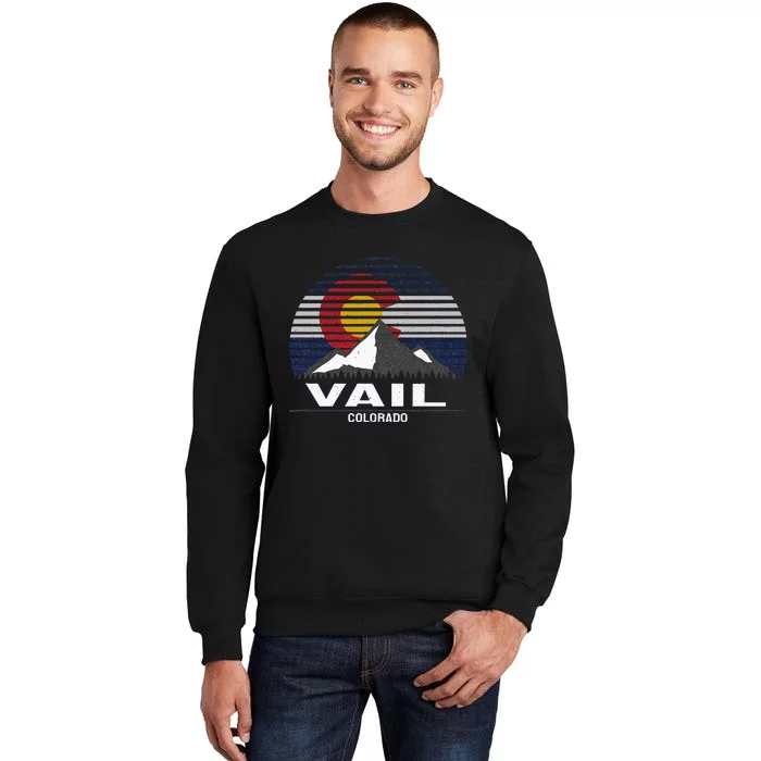 Vail Colorado Flag Mountain Tall Sweatshirt