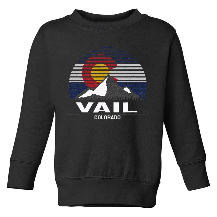 Vail Colorado Flag Mountain Toddler Sweatshirt