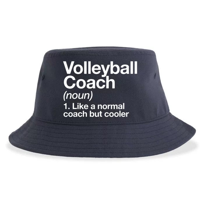 Volleyball Coach Funny Sports Definition Trainer Instructor Sustainable Bucket Hat