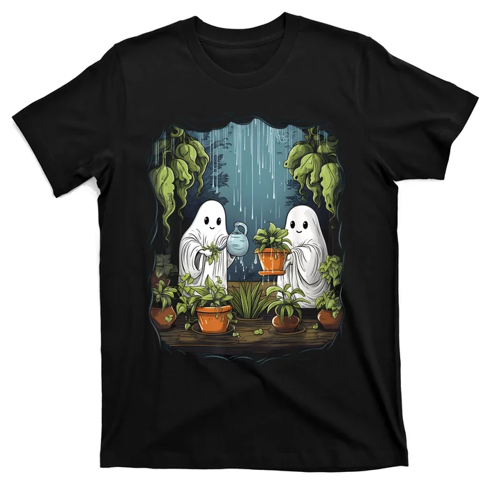 Vintage Cute Ghost Plant Halloween Plant Lovers Gardening T-Shirt