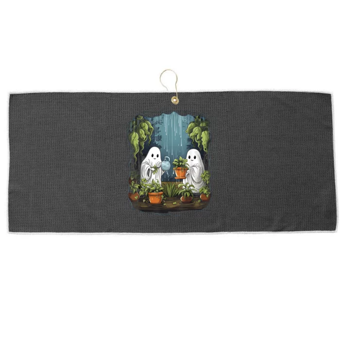 Vintage Cute Ghost Plant Halloween Plant Lovers Gardening Large Microfiber Waffle Golf Towel