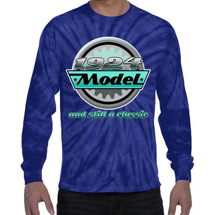 Vintage Car Gear 1924 Model And Still A Classic 100th Birthday Tie-Dye Long Sleeve Shirt