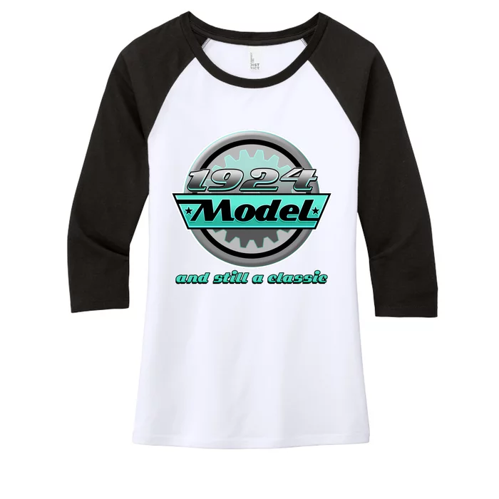 Vintage Car Gear 1924 Model And Still A Classic 100th Birthday Women's Tri-Blend 3/4-Sleeve Raglan Shirt