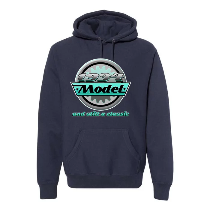 Vintage Car Gear 1934 Model And Still A Classic 90th Birthday Premium Hoodie