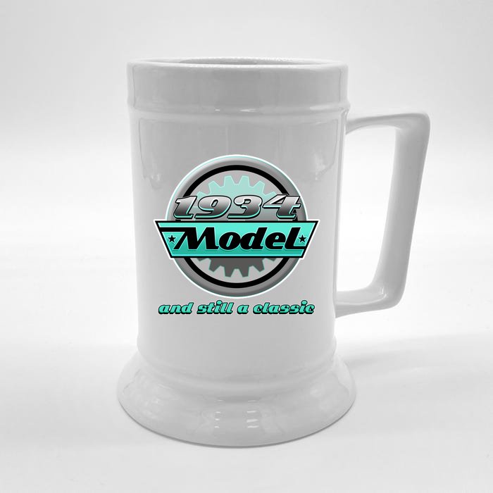 Vintage Car Gear 1934 Model And Still A Classic 90th Birthday Front & Back Beer Stein