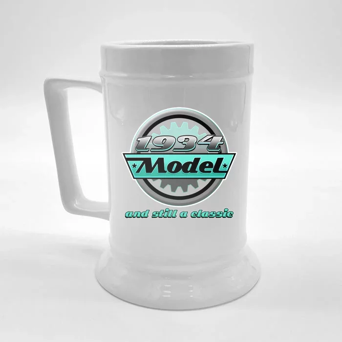 Vintage Car Gear 1934 Model And Still A Classic 90th Birthday Front & Back Beer Stein