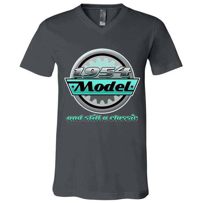 Vintage Car Gear 1954 Model And Still A Classic 70th Birthday V-Neck T-Shirt