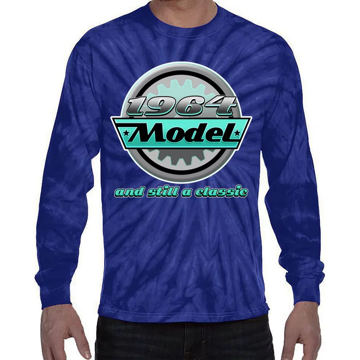 Vintage Car Gear 1964 Model And Still A Classic 60th Birthday Tie-Dye Long Sleeve Shirt