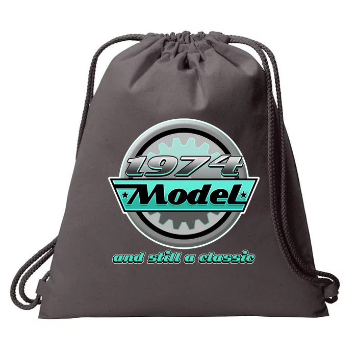 Vintage Car Gear 1974 Model And Still A Classic 50th Birthday Drawstring Bag