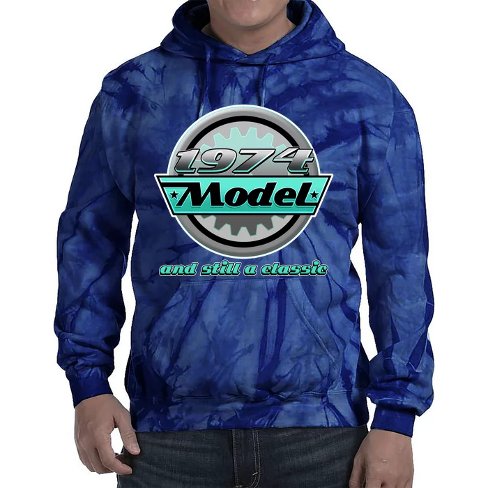 Vintage Car Gear 1974 Model And Still A Classic 50th Birthday Tie Dye Hoodie