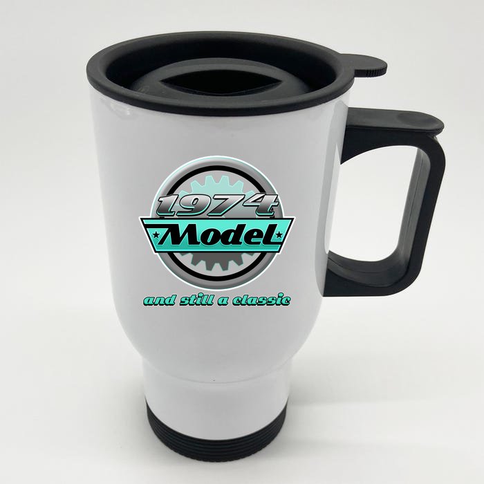 Vintage Car Gear 1974 Model And Still A Classic 50th Birthday Front & Back Stainless Steel Travel Mug