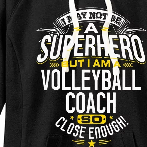 Volleyball Coach Gift Idea Superhero Volleyball Design Is For Dad Mom Grandma Women's Fleece Hoodie