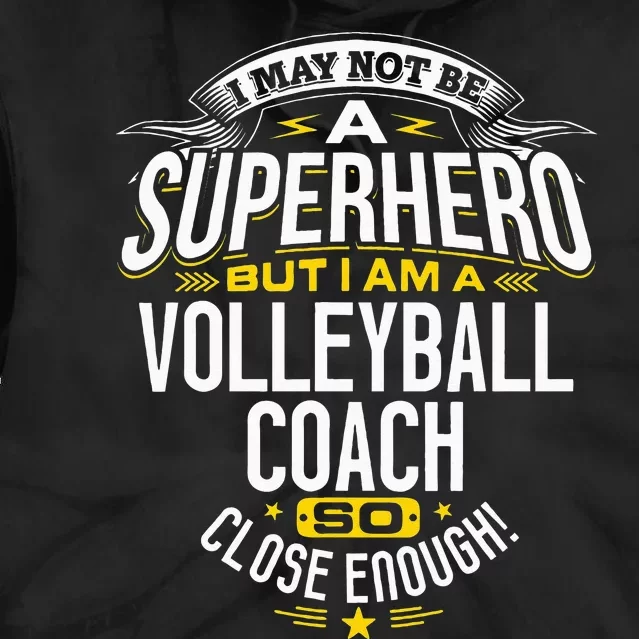 Volleyball Coach Gift Idea Superhero Volleyball Design Is For Dad Mom Grandma Tie Dye Hoodie