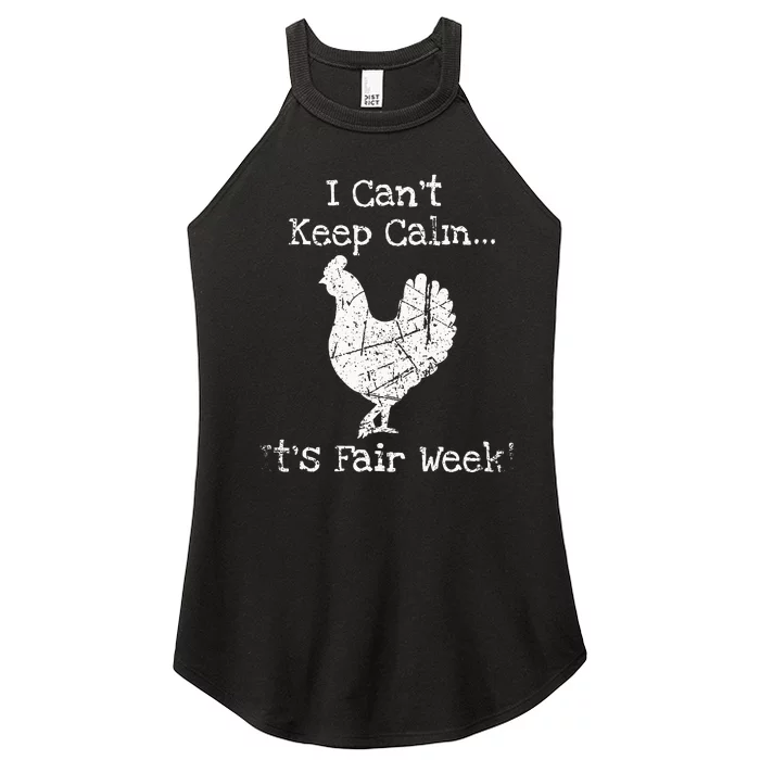 Vintage Chicken Graphic Fun Fair & Livestock Week Poultry Women’s Perfect Tri Rocker Tank