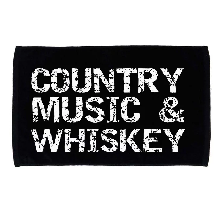 Vintage Country Gift For Men Funny Country Music & Whiskey Microfiber Hand Towel