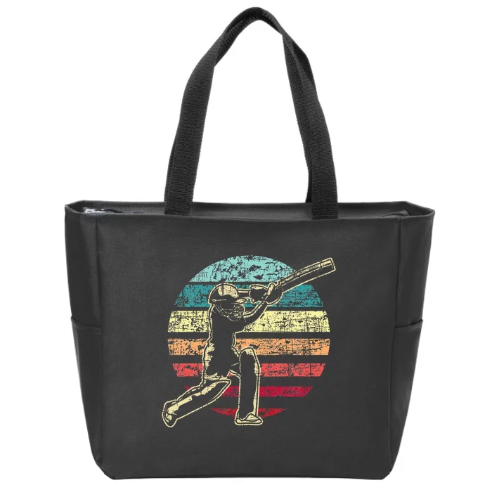 Vintage Cricket Game Cricketer Cricketing Batting Zip Tote Bag