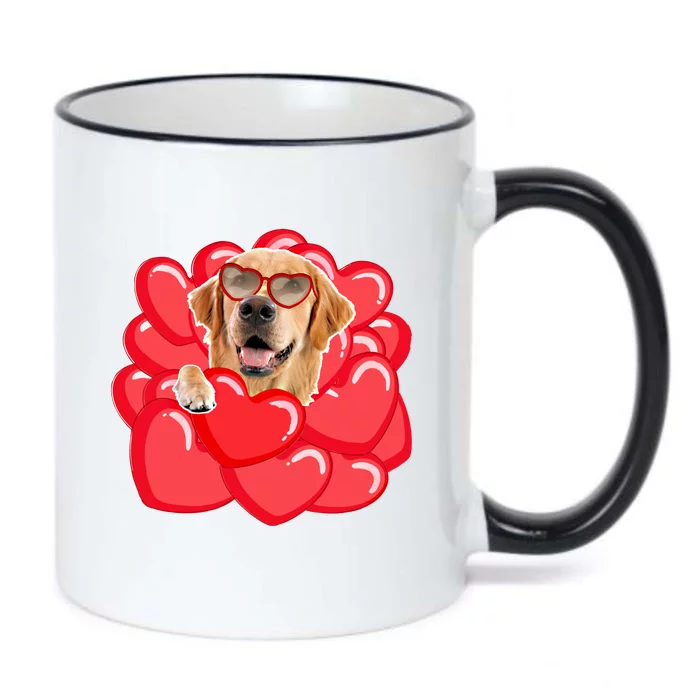 Valentines Cool Gift Dog Lover Golden Retriever Funny Gift Mom Couple Him Cute G Black Color Changing Mug