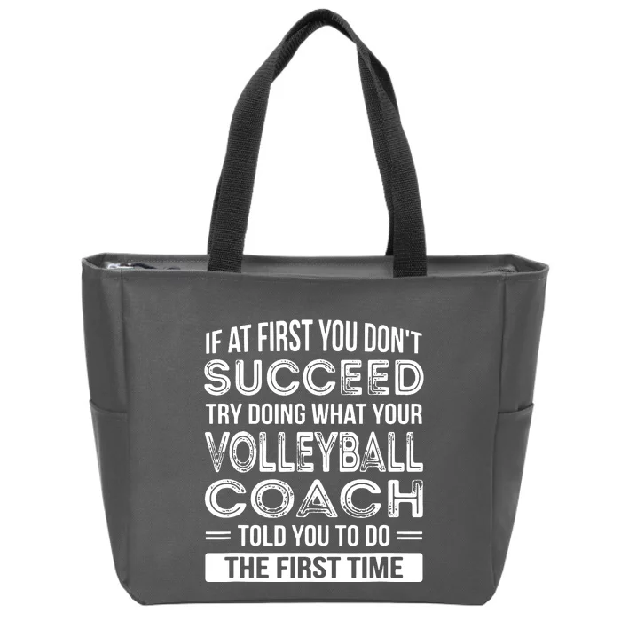 Volleyball Coach Gift Funny Thank You Gift Zip Tote Bag