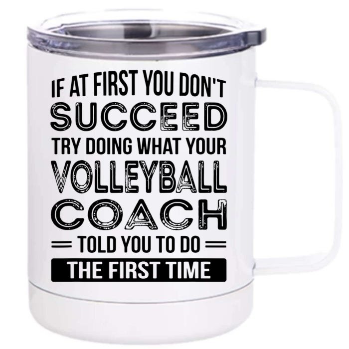 Volleyball Coach Gift Funny Thank You Gift Front & Back 12oz Stainless Steel Tumbler Cup