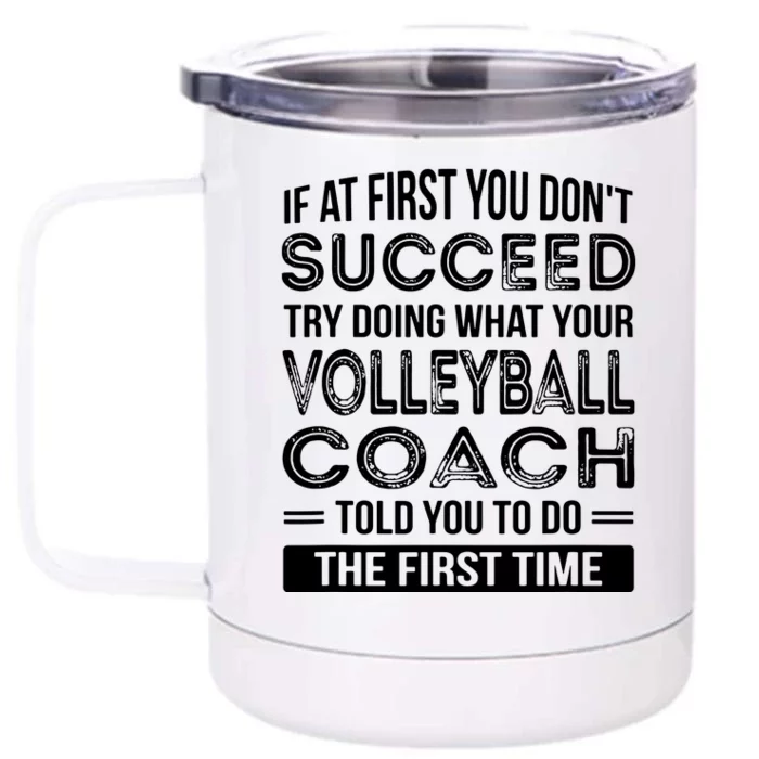 Volleyball Coach Gift Funny Thank You Gift Front & Back 12oz Stainless Steel Tumbler Cup