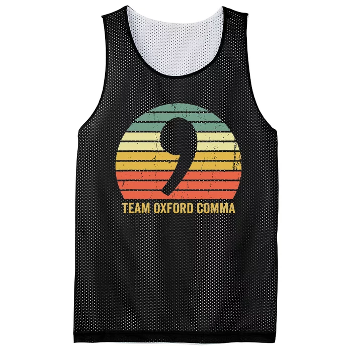 Vintage Comma Grammar Police English Nerd Gift Mesh Reversible Basketball Jersey Tank