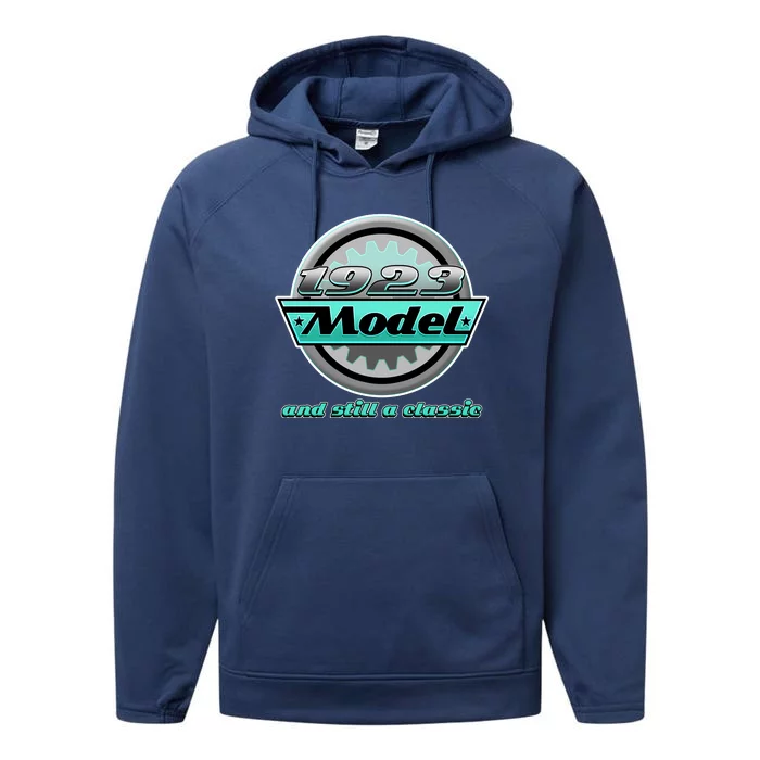 Vintage Car Gear 1923 Model And Still A Classic 100th Birthday Performance Fleece Hoodie