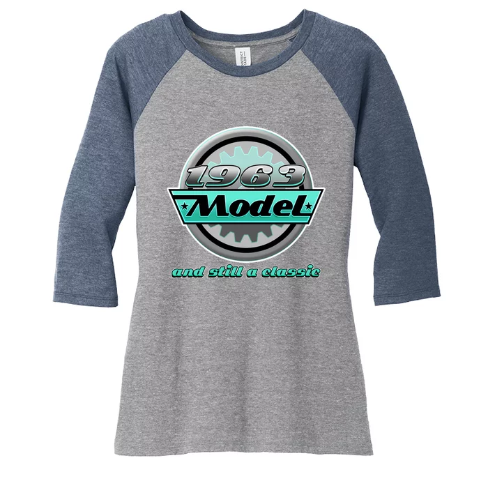 Vintage Car Gear 1963 Model And Still A Classic 60th Birthday Women's Tri-Blend 3/4-Sleeve Raglan Shirt