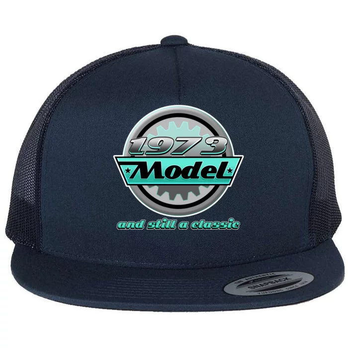 Vintage Car Gear 1973 Model And Still A Classic 50th Birthday Flat Bill Trucker Hat