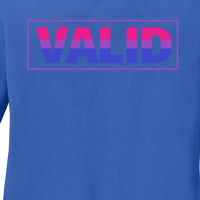 Valid Cute Gift Bisexual Pride And Lgbtq Support Cool Gift Ladies Long Sleeve Shirt