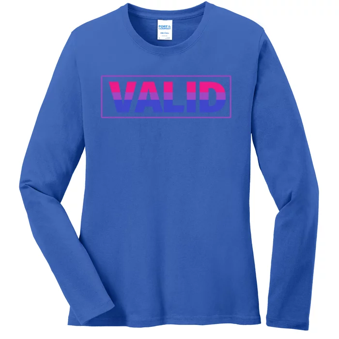 Valid Cute Gift Bisexual Pride And Lgbtq Support Cool Gift Ladies Long Sleeve Shirt