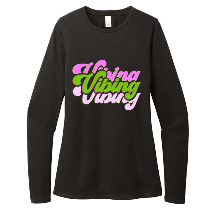 Vibing Color Graphic Womens CVC Long Sleeve Shirt