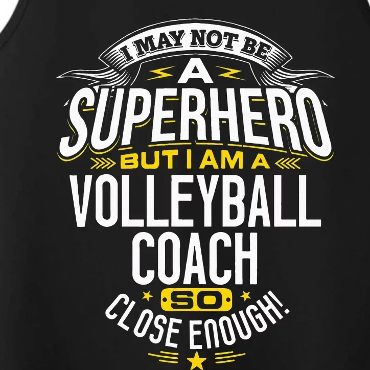 Volleyball Coach Gift Idea Superhero Volleyball Performance Tank