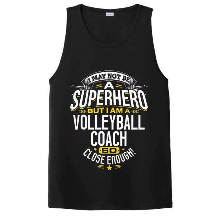 Volleyball Coach Gift Idea Superhero Volleyball Performance Tank