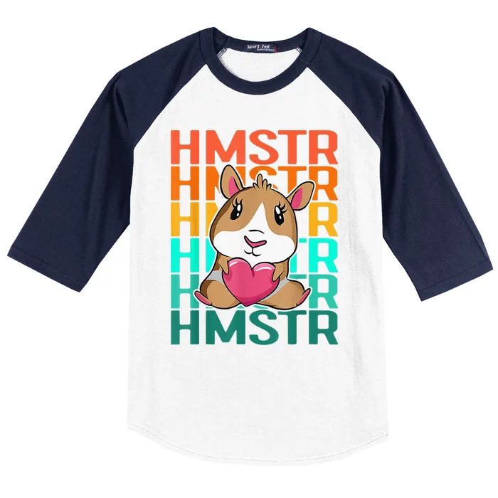 Vintage Cute Hamster Lover - Cute Guinea Pig Design Baseball Sleeve Shirt